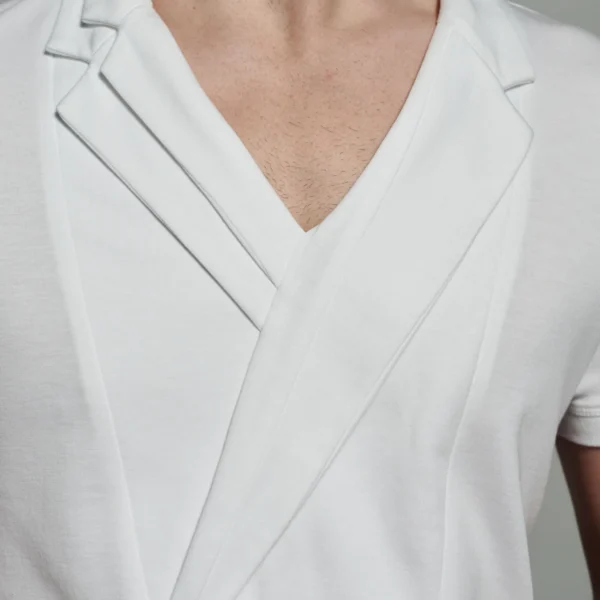 Bib-fronted V-neck with Layered Lapels