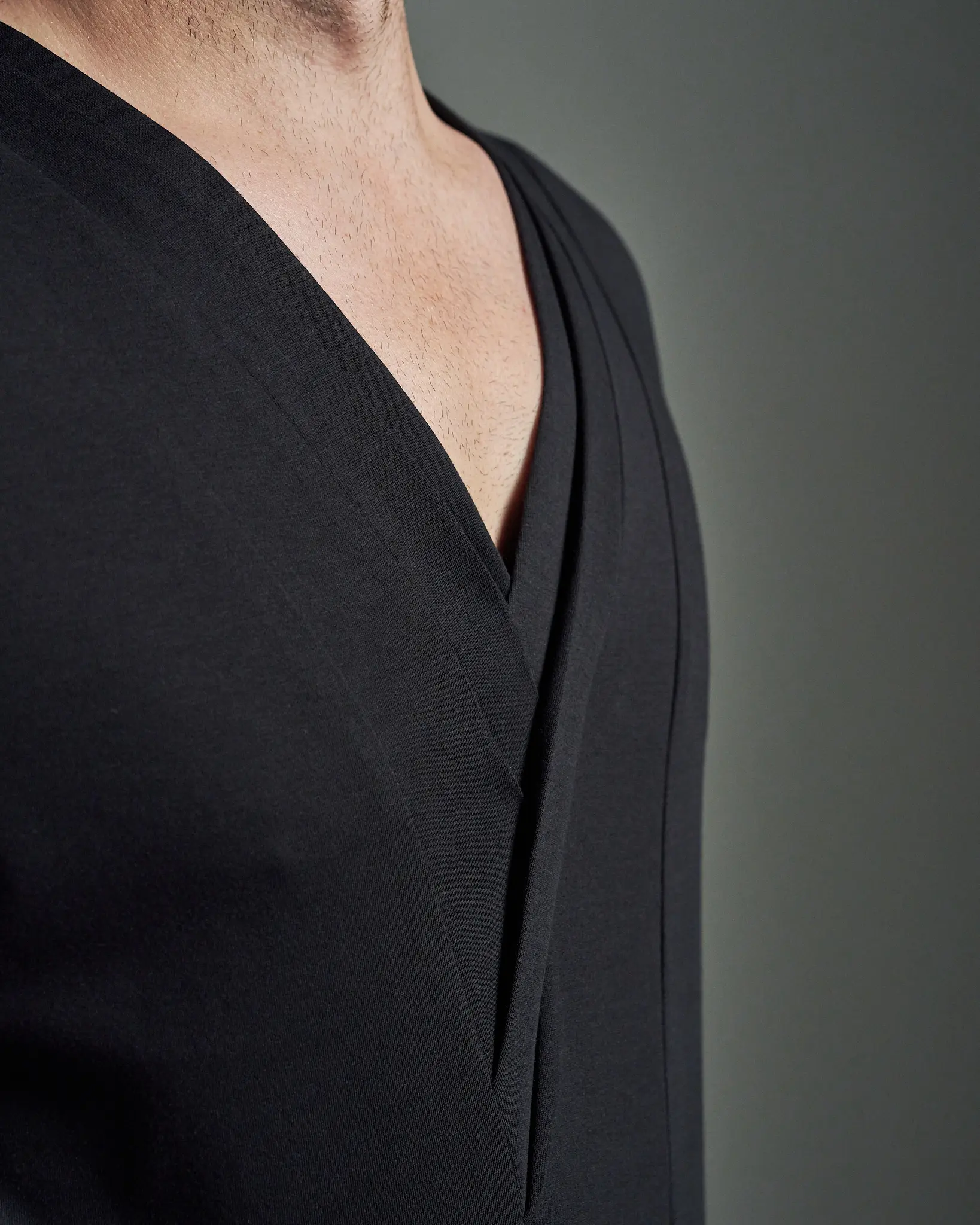 Slim Fit Bib Fronted T-Shirt with Layered Panels