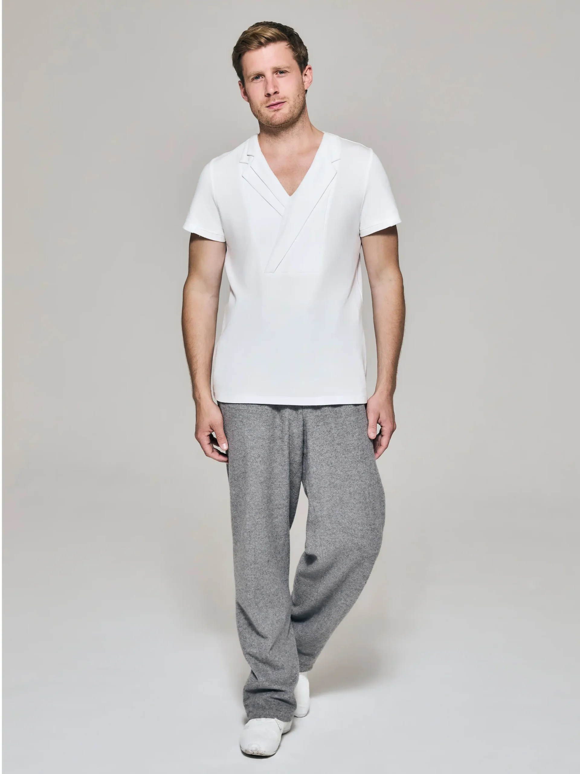 WR_Web_Ecom_0005W-3 Style No: 0005 | Double Lapel Bib Cotton T-Shirt - Image 1
