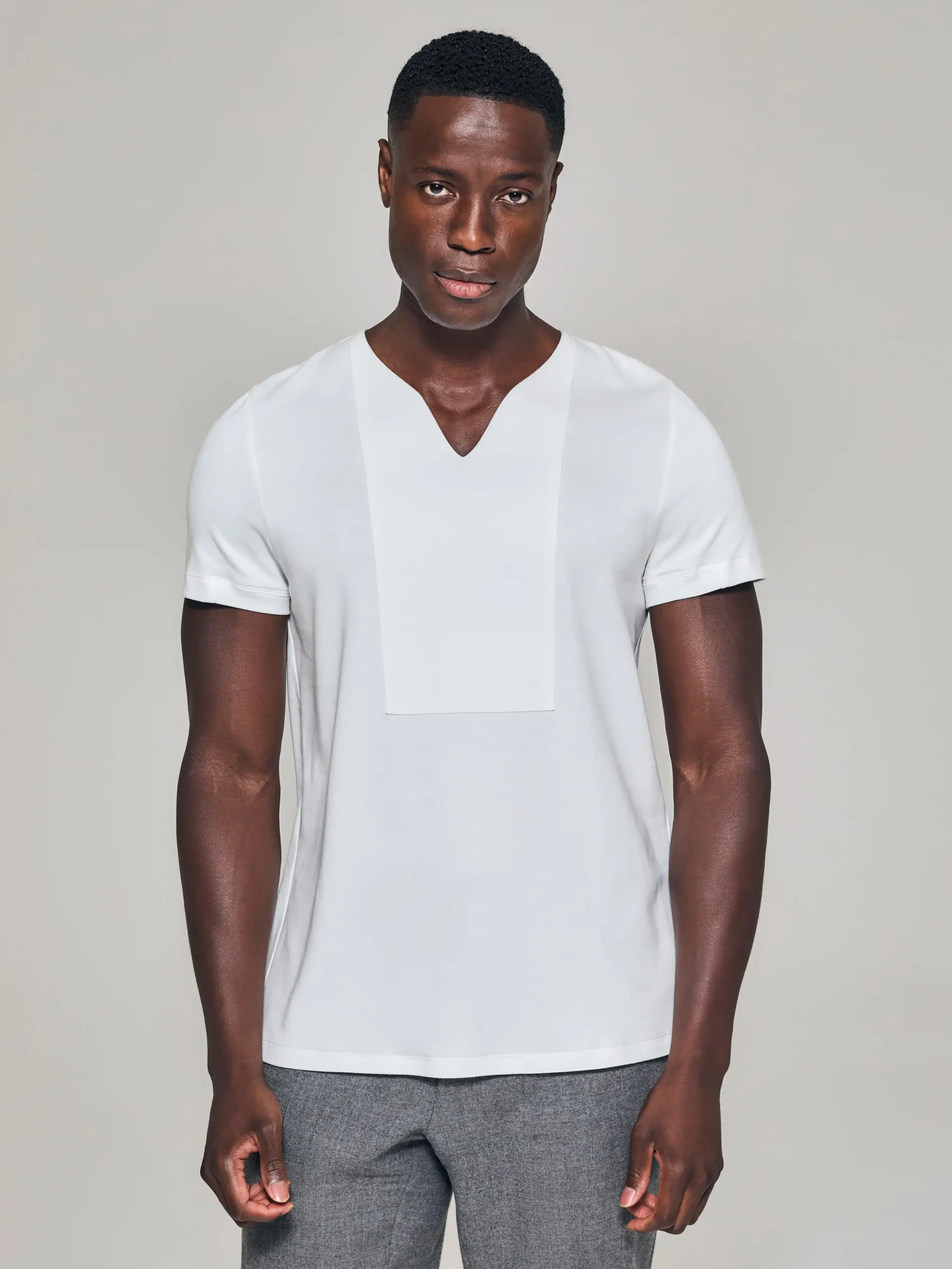 WR_Web_Ecom_0032W-1 Style No: 0032 | Notched Bib Cotton T-Shirt - Image 1