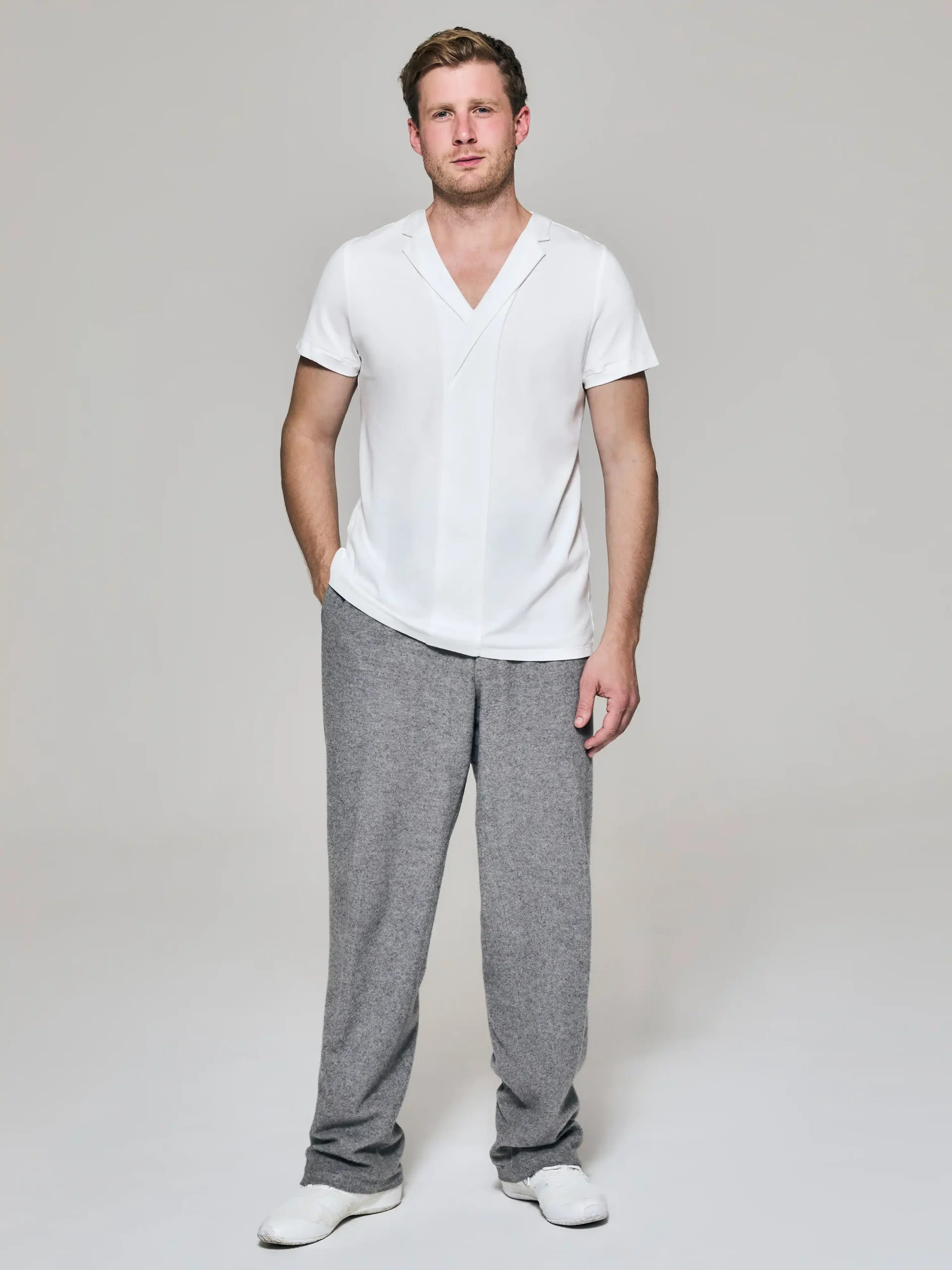 WR_Web_Ecom_0039W-3 Style No: 0039 | Asymmetric Lapel Bib Cotton T-Shirt - Image 1