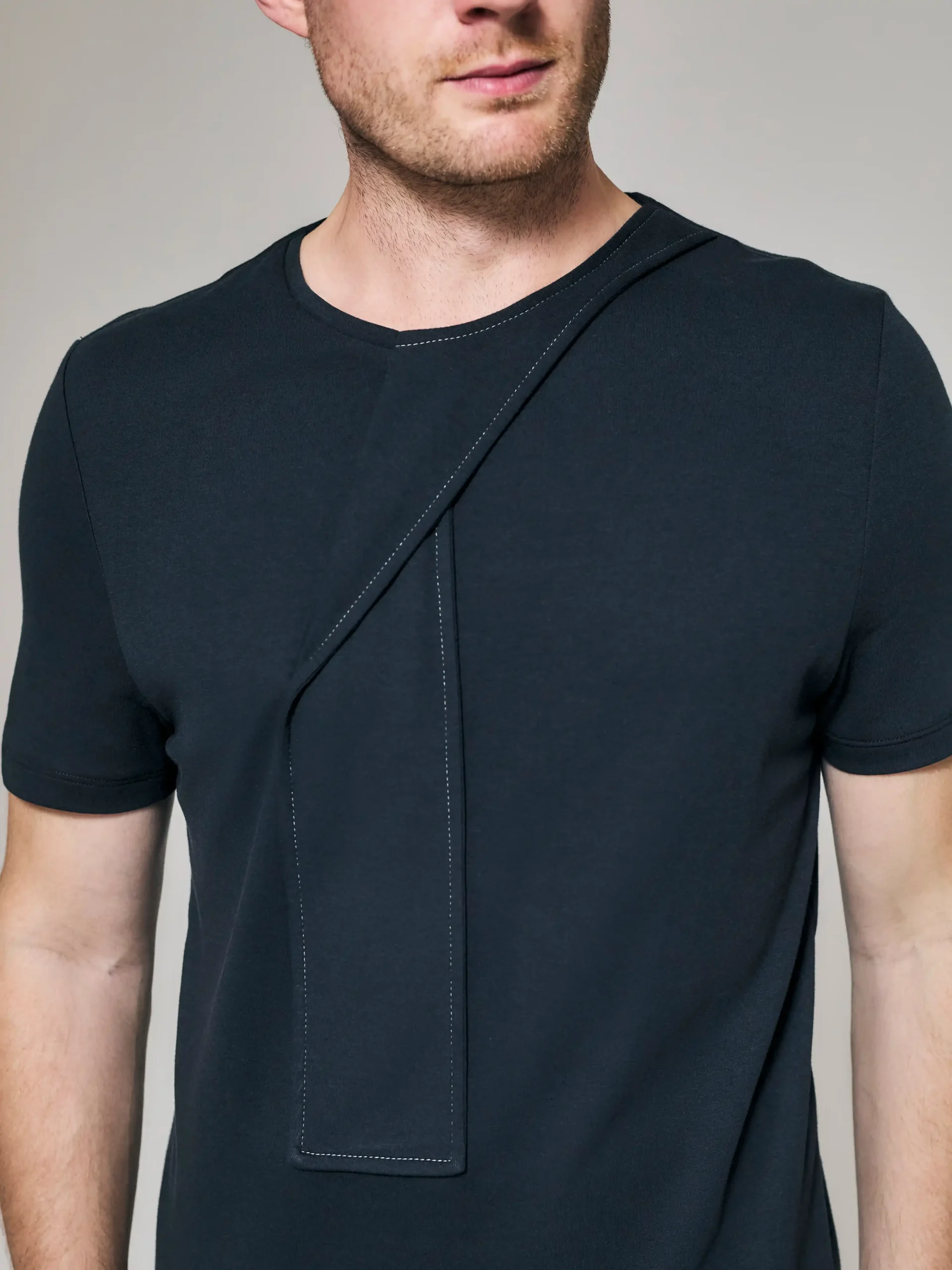 WR_Web_Ecom_0064B-1 Style No: 0064 | Necktie Twist Cotton T-Shirt - Image 1